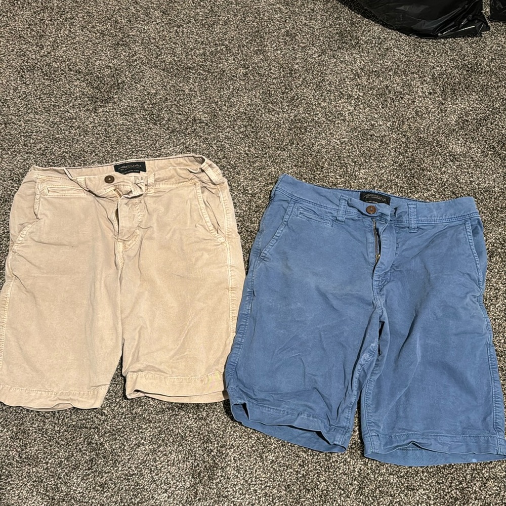 Two American Eagle khaki shorts
